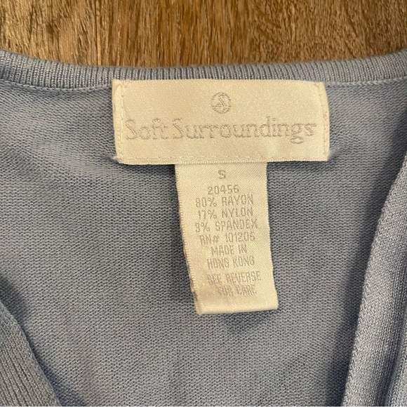 Vtg Y2K Soft Surroundings Sweater Women’s Small Baby Dill Pastel Blue Balletcore - Picture 6 of 8